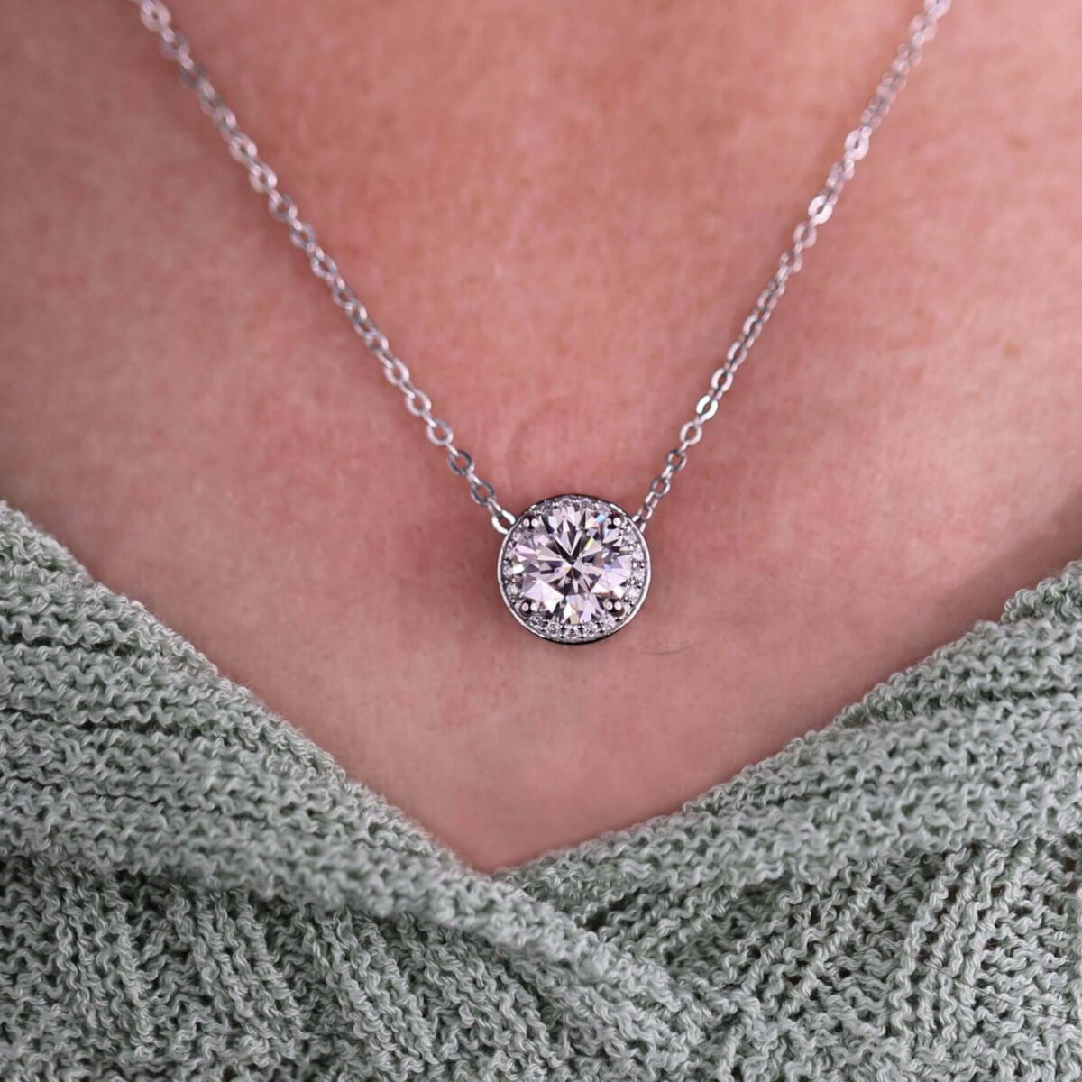 Pure Radiance Solitaire Pendant – View 1