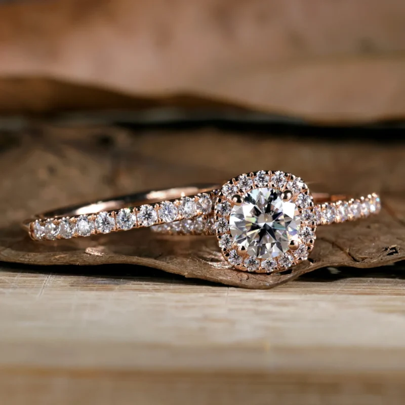 1.50 TCW LuxeBond Lab Grown Diamond Matching Wedding Bridal Set – View 1
