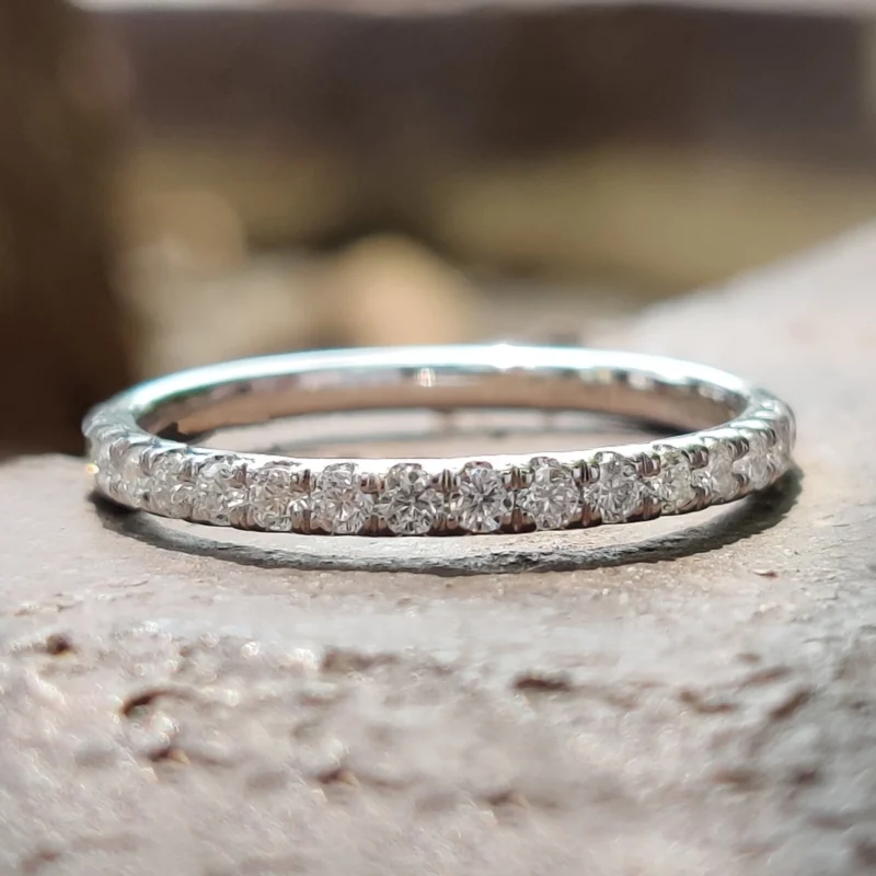 1.70 MM Eternal Sparkle Micro Pave Round Moissanite Band – View 1