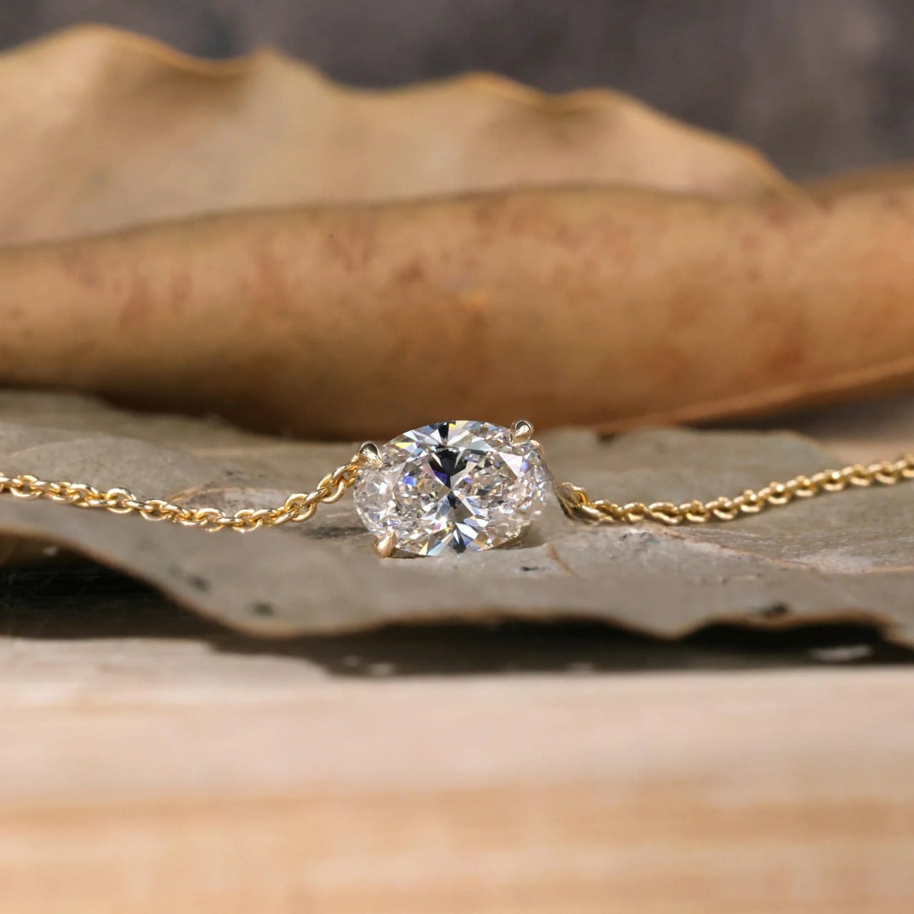 Oval Grace Solitaire Necklace (1.0 CT) – View 1