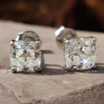Pristine Cushion Glow Stud Earrings – 6.50 MM – View 1