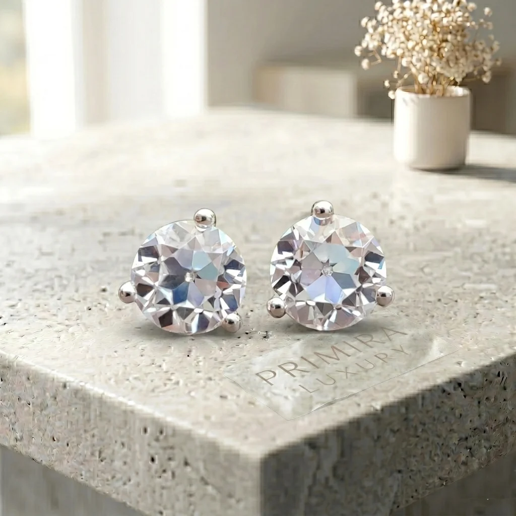 ear-ewr-mos-24-dr08 (1) Martini Glow 2 Carat Round Moissanite Solitaire Earrings Online | Primira Luxury