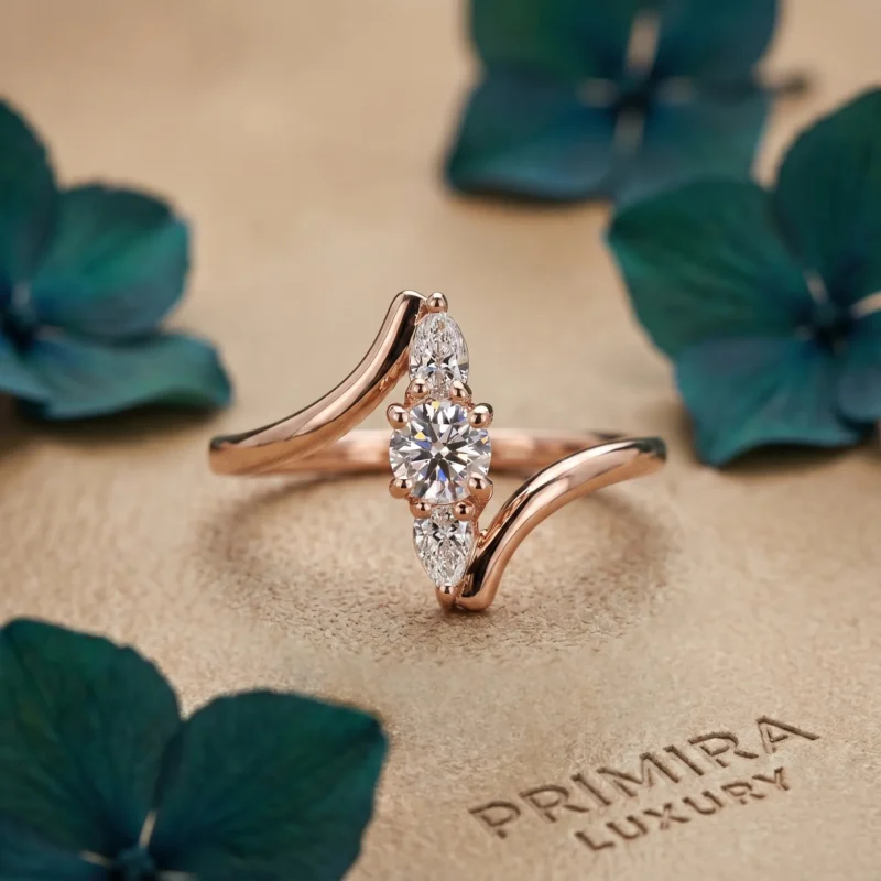 Celestial Flair 0.25 Carat Round White Three-Stone Ring