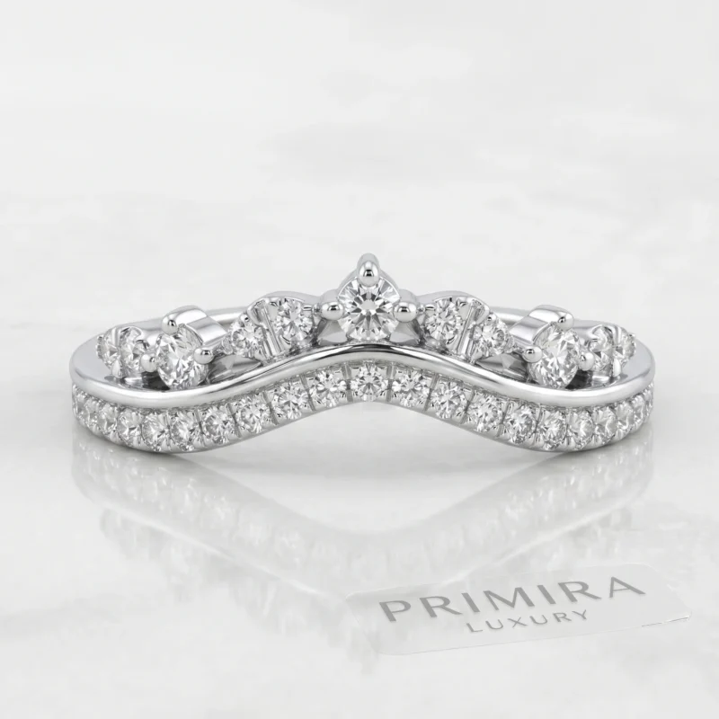 Crowned Radiance 0.25 Carat Round White Diamond Tiara Ring