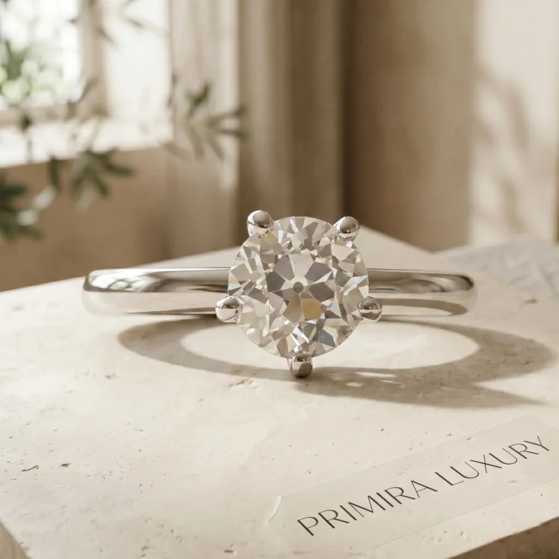 Timeless Solitaire Grace Ring – 0.5 Carat Round White Solitaire