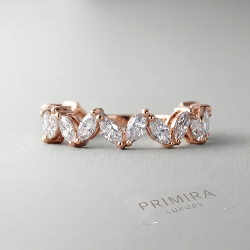 Zig-Zag 1.5 Carat Marquise White Diamond Twist Ring