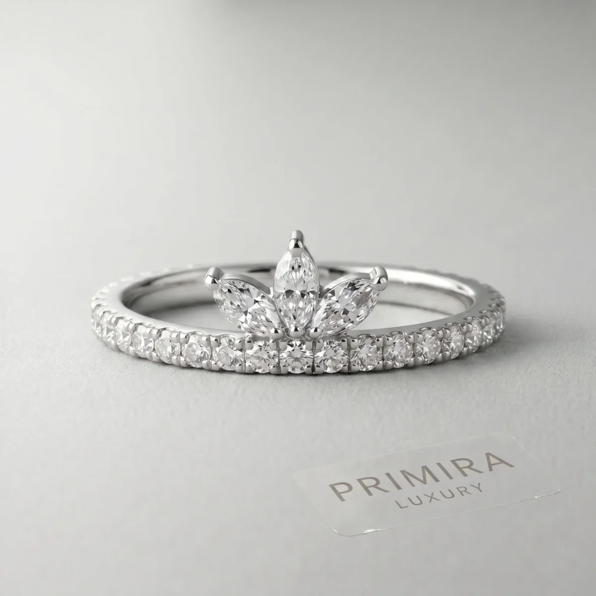 rng-wed-lgd-24-dr72 (1) Crowning Marquise 0.5 Carat White Diamond Tiara Ring Online | Primira Luxury