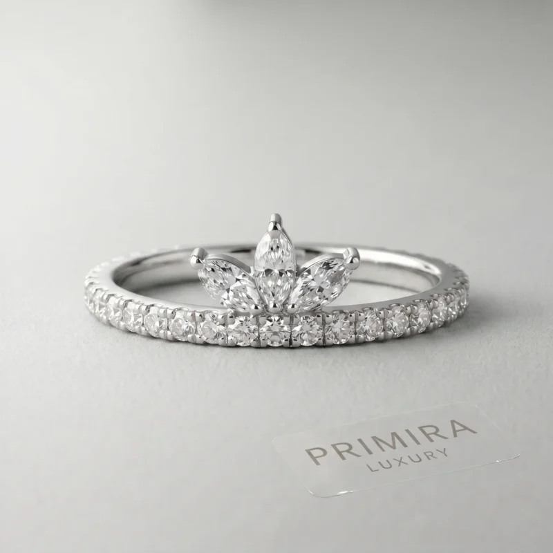 Crowning Marquise 0.5 Carat White Diamond Tiara Ring