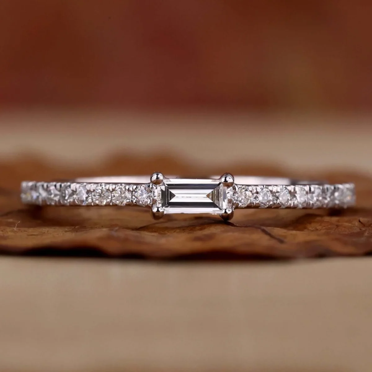 Baguette Radiance Minimalist Diamond Band – View 1