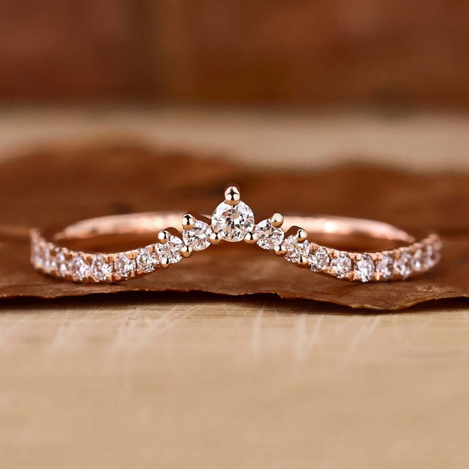 Chevron Sparkle Half Eternity Diamond Band – View 3