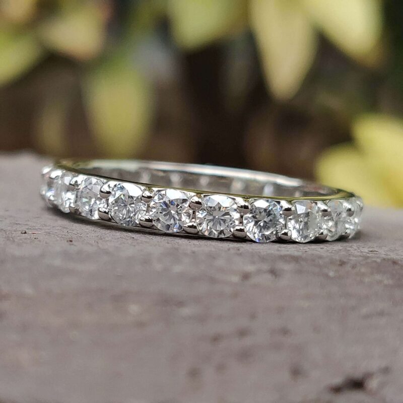 Classic 2.50 MM Colorless Moissanite Eternity Band – View 1
