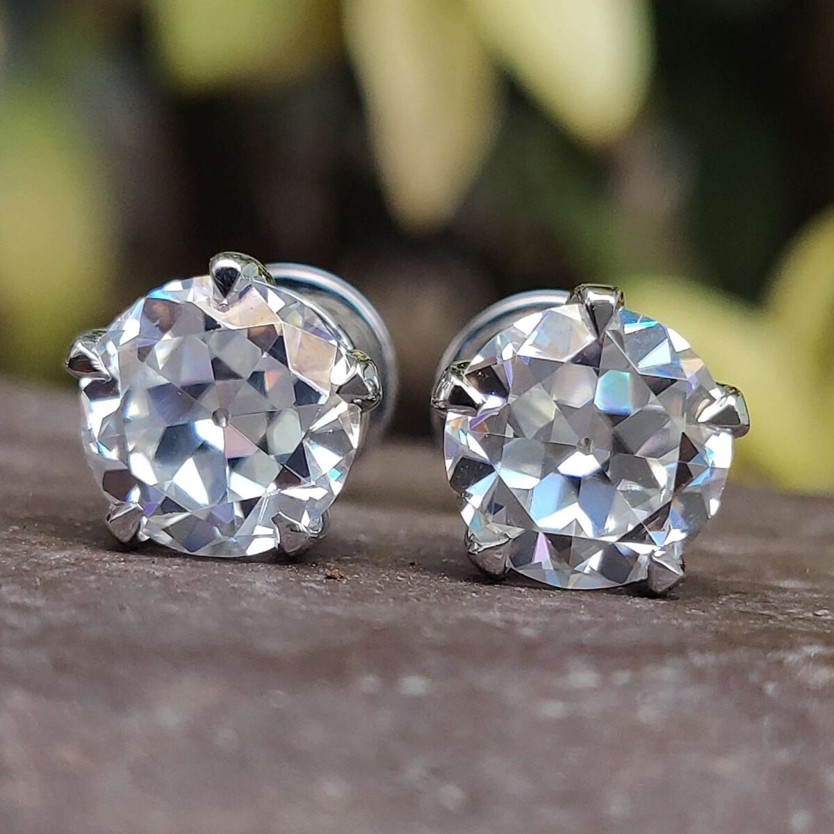 Classic Heritage Round OEC Five-Prong Studs – View 1