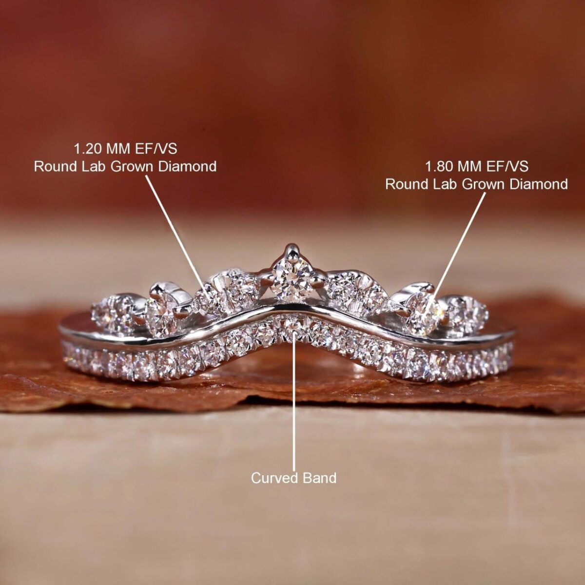 Crowned Radiance Round Diamond Tiara Ring – View 3