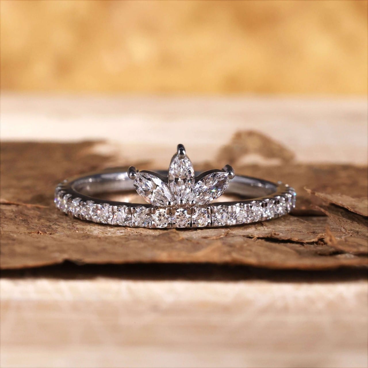Crowning Marquise Lab Diamond Tiara Ring – View 1