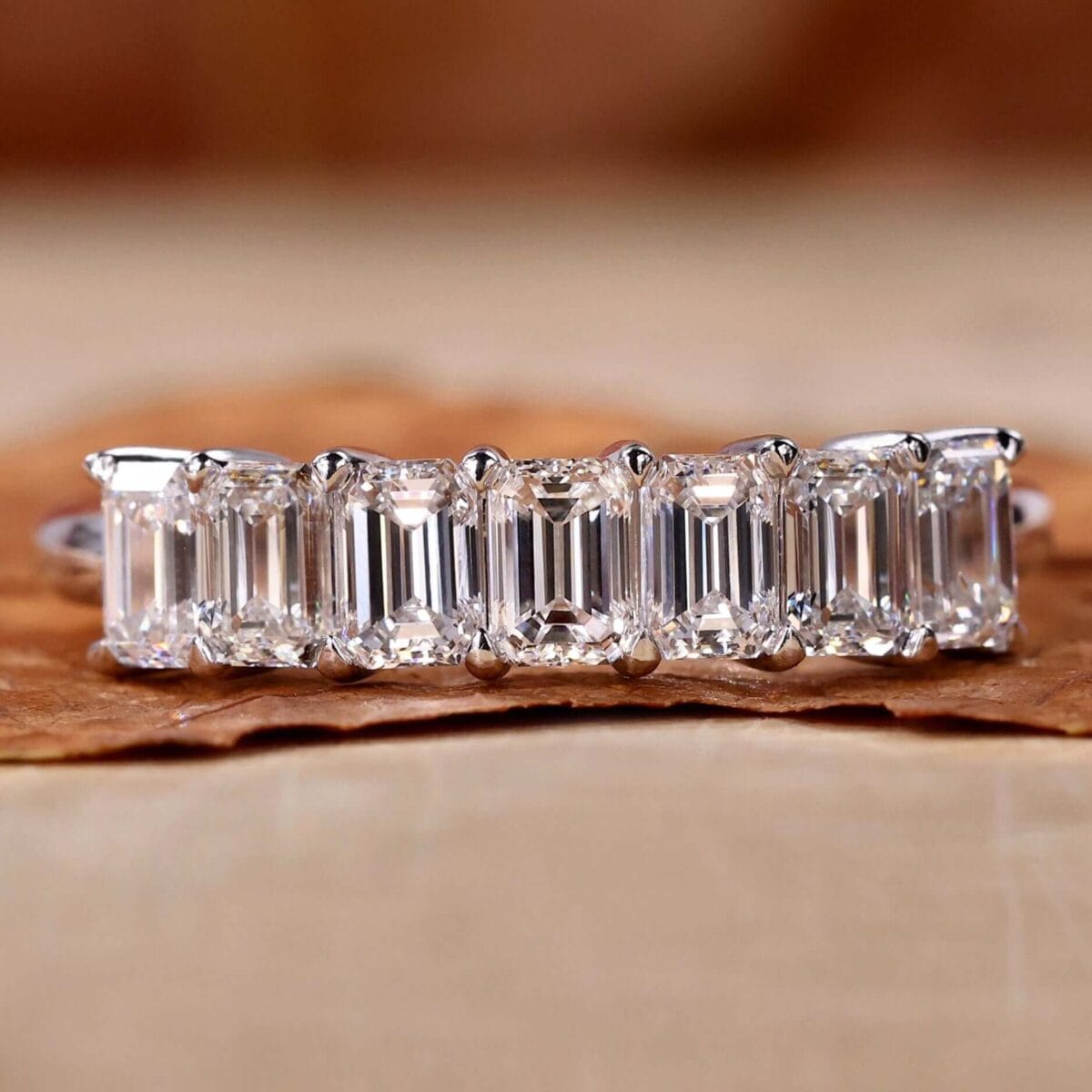 Emerald Elegance Diamond Wedding Band – View 1