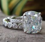 11MM Eternal Glow Elongated Cushion Bridal Set – View 1