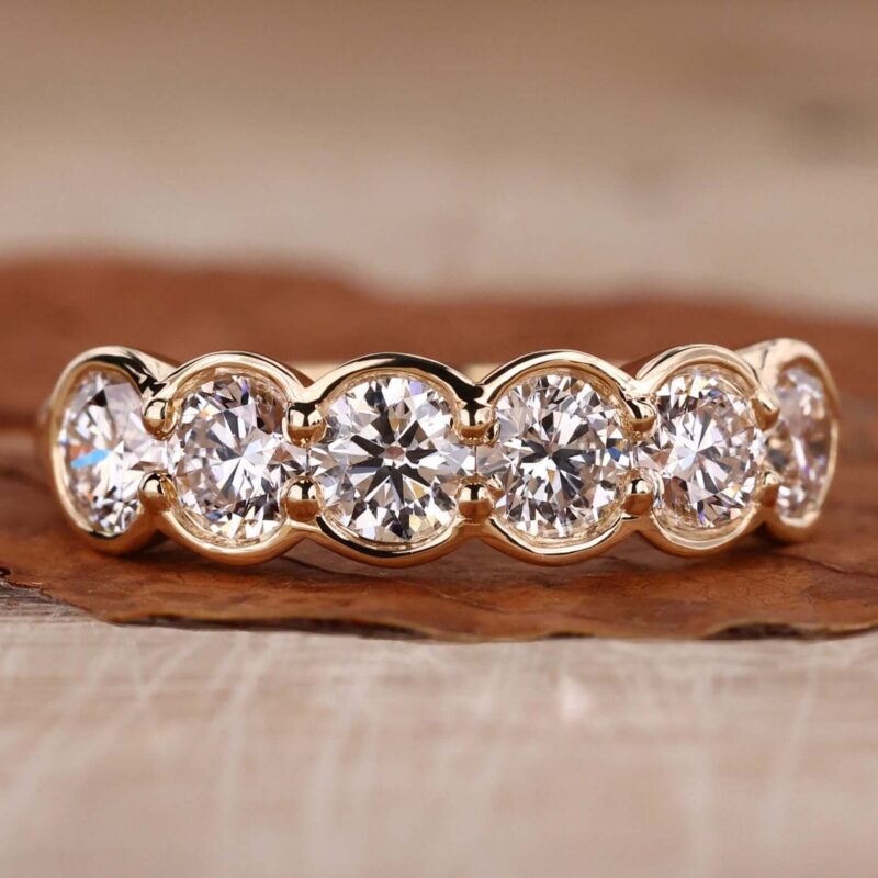 Eternal Radiance Six-Stone Bezel Set Diamond Band – View 1