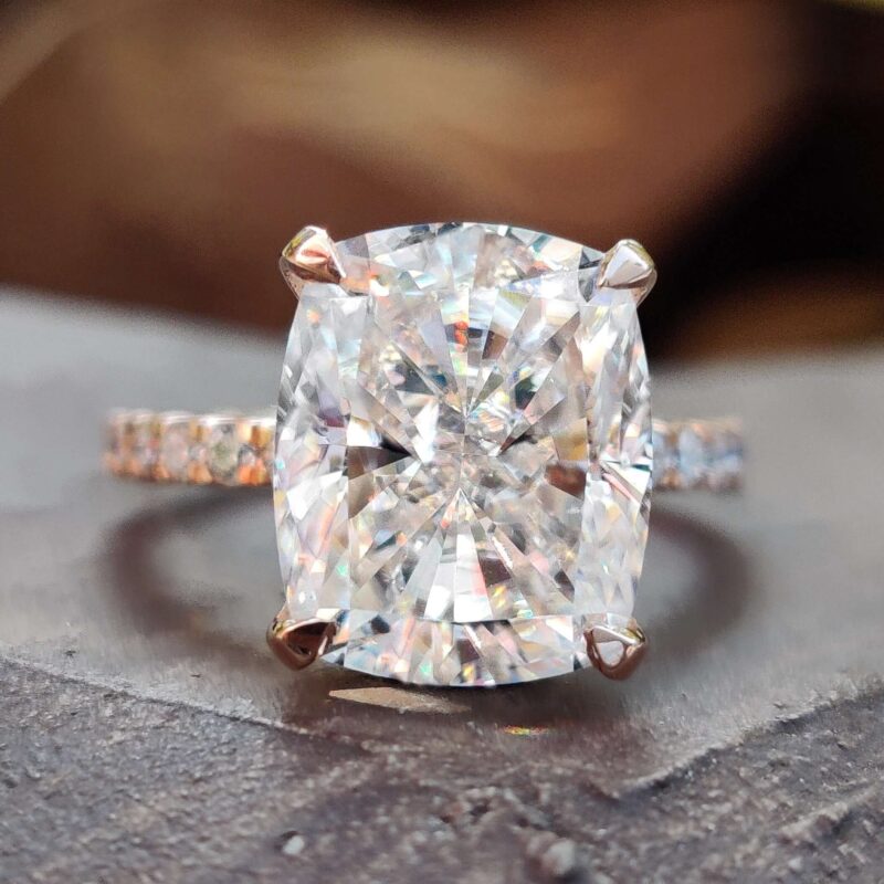 Ethereal Glow 6.13 TW Cushion Hidden Halo Ring – View 1