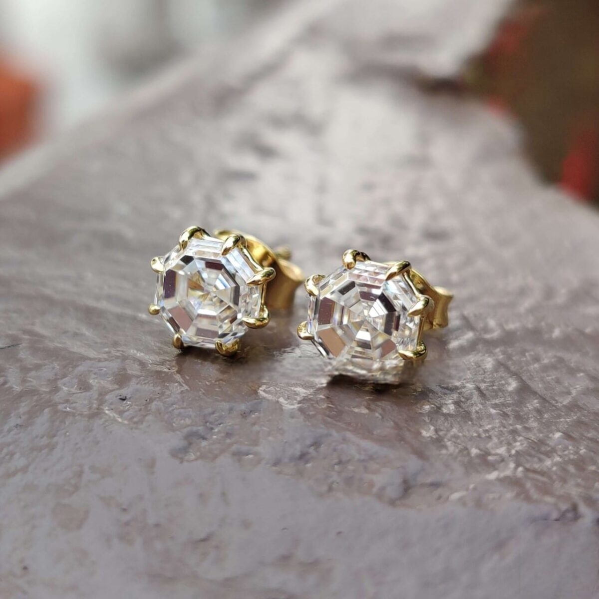 Geometric Grace Octagon Stud Earrings – 2.53 TCW – View 1