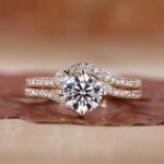 Golden Elegance 2 Carat Round Cut White Diamond Set Golden Elegance Diamond Duo – View 1