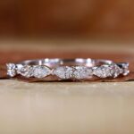 Graceful Pear Cut Half Eternity Diamond Band – View 1