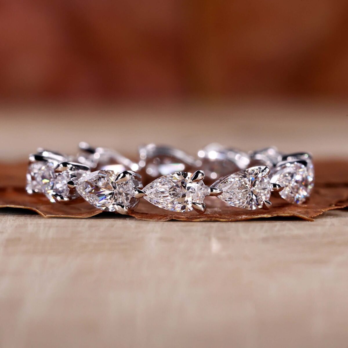 Graceful Pear Diamond Eternity Ring – View 1