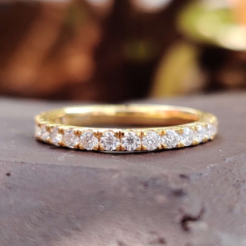Luminous U Pave Eternity Moissanite Wedding Band – View 1