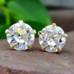 Lustre Scallop Round Stud Earrings – 3.40 TW – View 1
