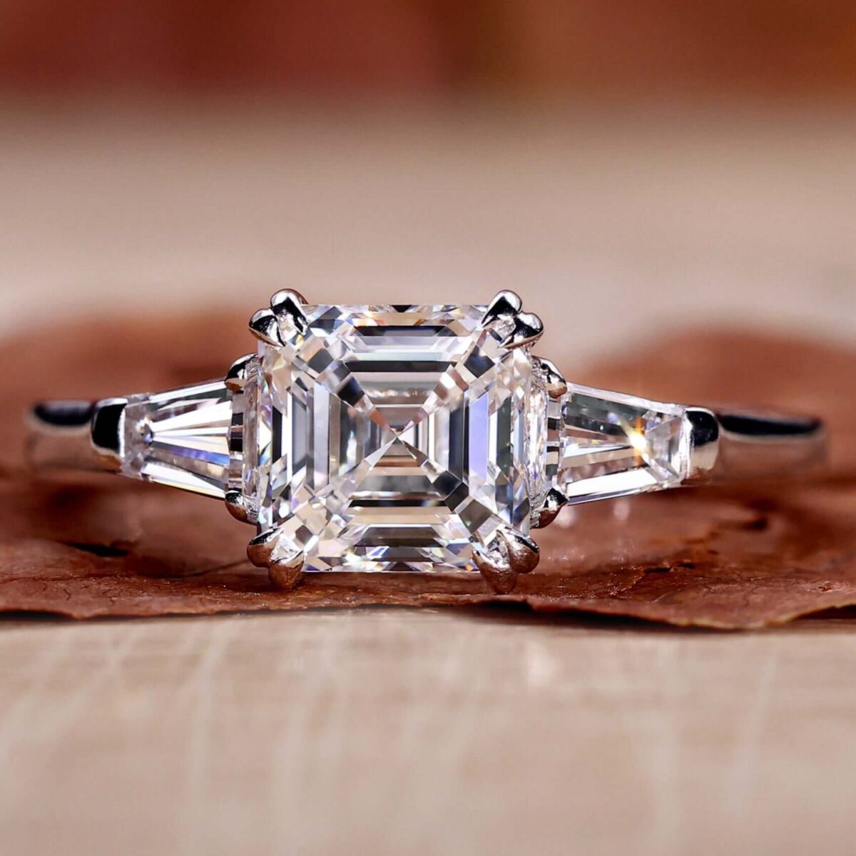 Regal Splendor Asscher Cut Diamond Ring – View 1