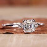 Luxe Oval Radiance 1 Carat Asscher Cut White Three Stone Ring Artisan Asscher Trio Ring – View 1
