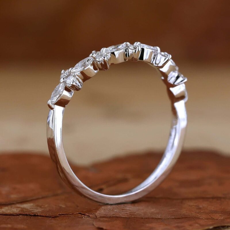 Marquise Radiance Curved Diamond Band – View 5