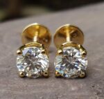 Pure Bliss 0.88 CT Round Moissanite Studs – View 1