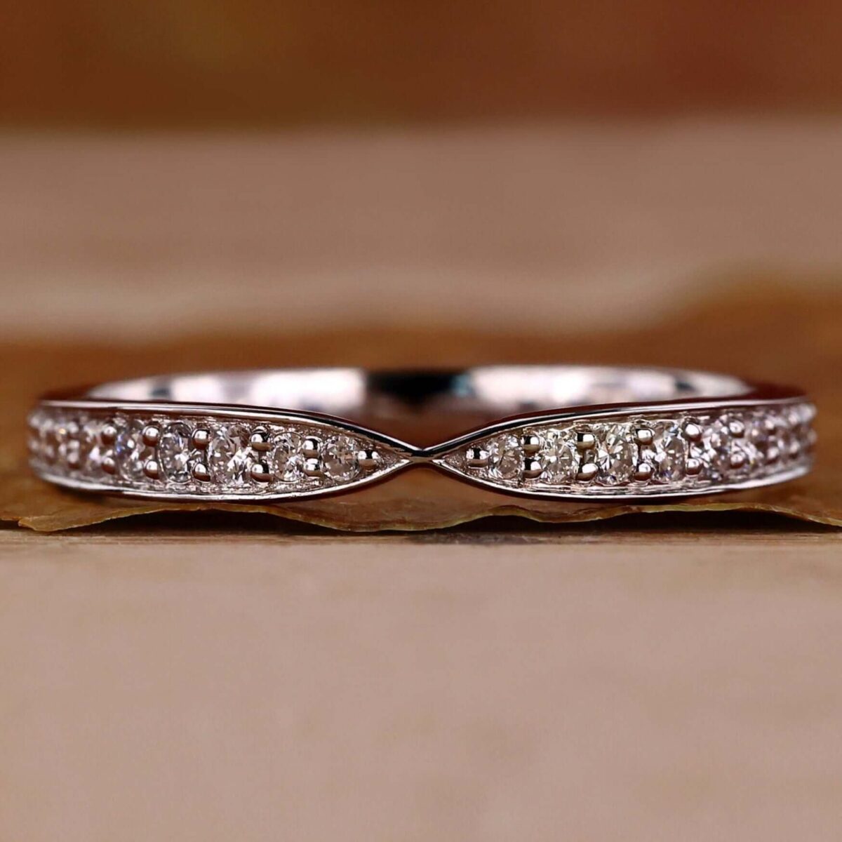 Tapered Luxe Pave Round Diamond Wedding Band – View 1