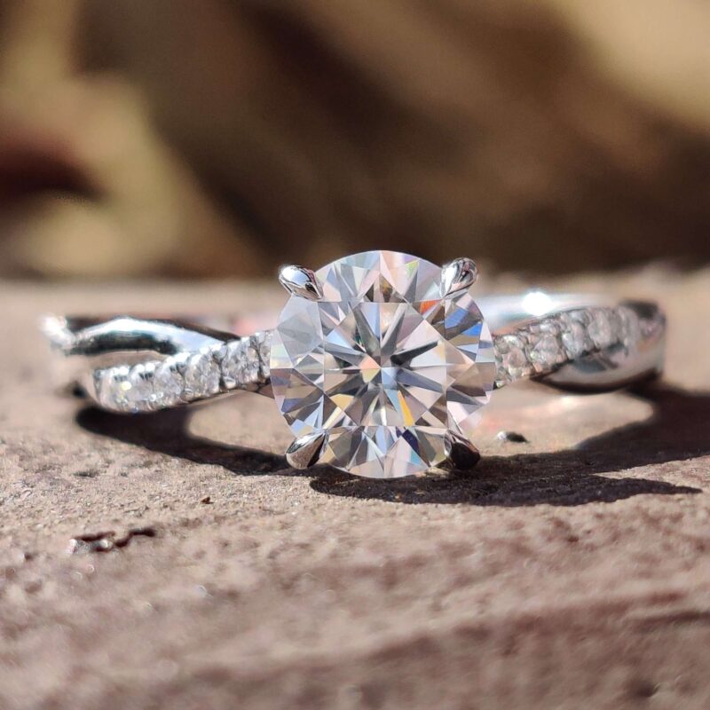 Timeless Elegance 1.00 CT Petite Rope Pave Ring – View 1