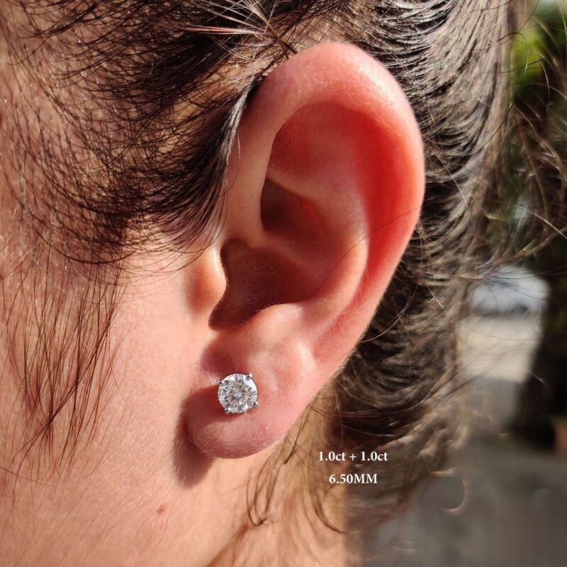 Timeless Elegance Round Moissanite Studs – View 1