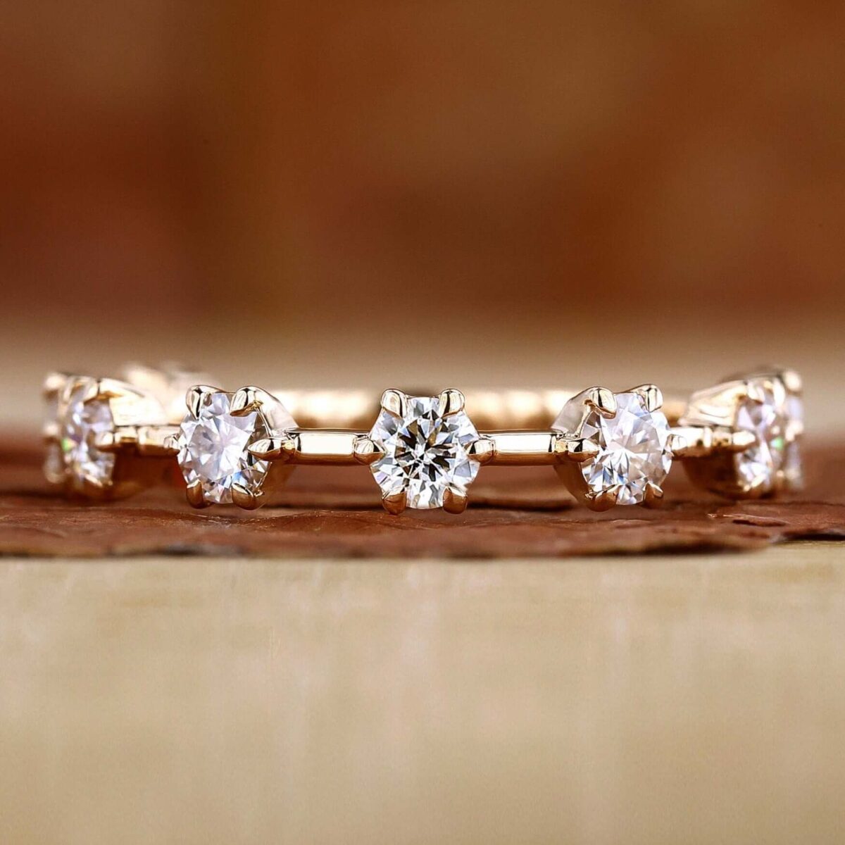 Timeless Glow Three-Quarter Eternity Diamond Band – View 1