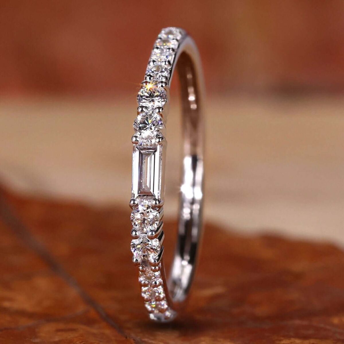 Timeless Harmony Baguette & Round Diamond Wedding Band – View 1