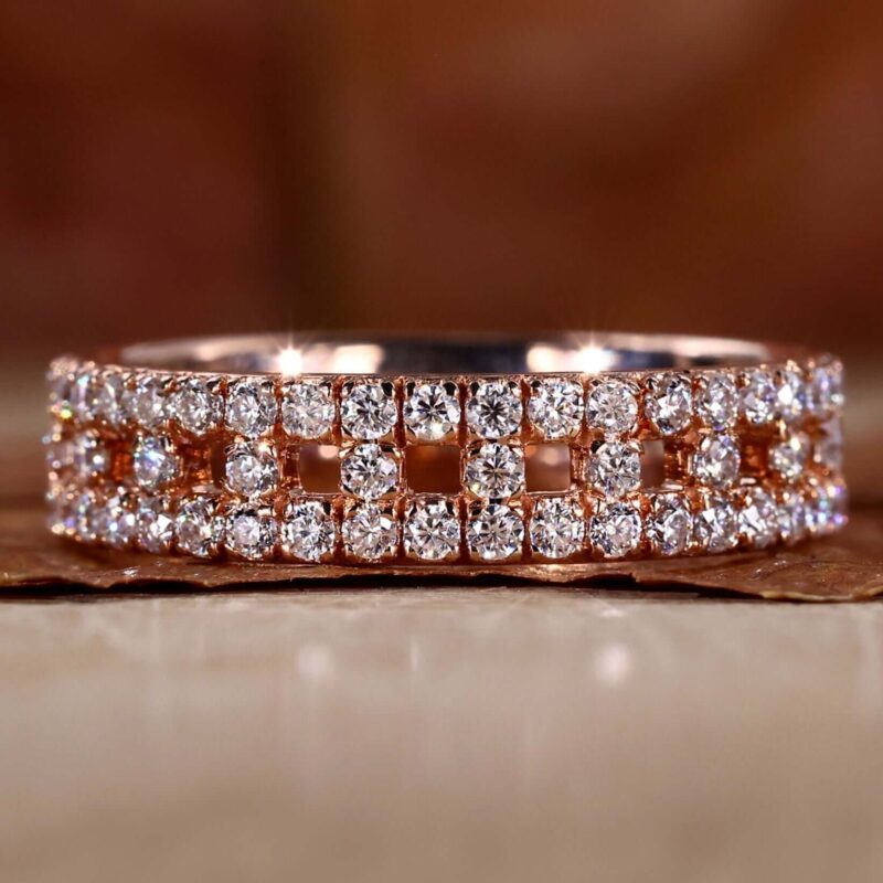 True Love Wide Round Diamond Unisex Band – View 1