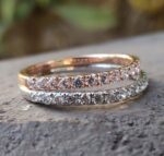 Twin Sparkle Round Moissanite Half Eternity Bands – View 1