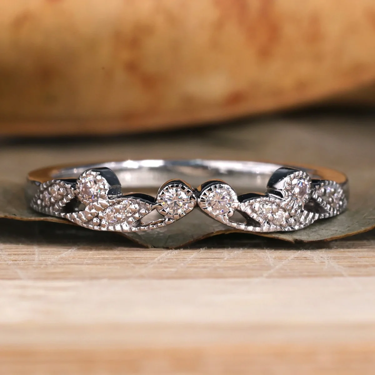 Victorian Charm Round Lab Diamond Edwardian Band – View 1