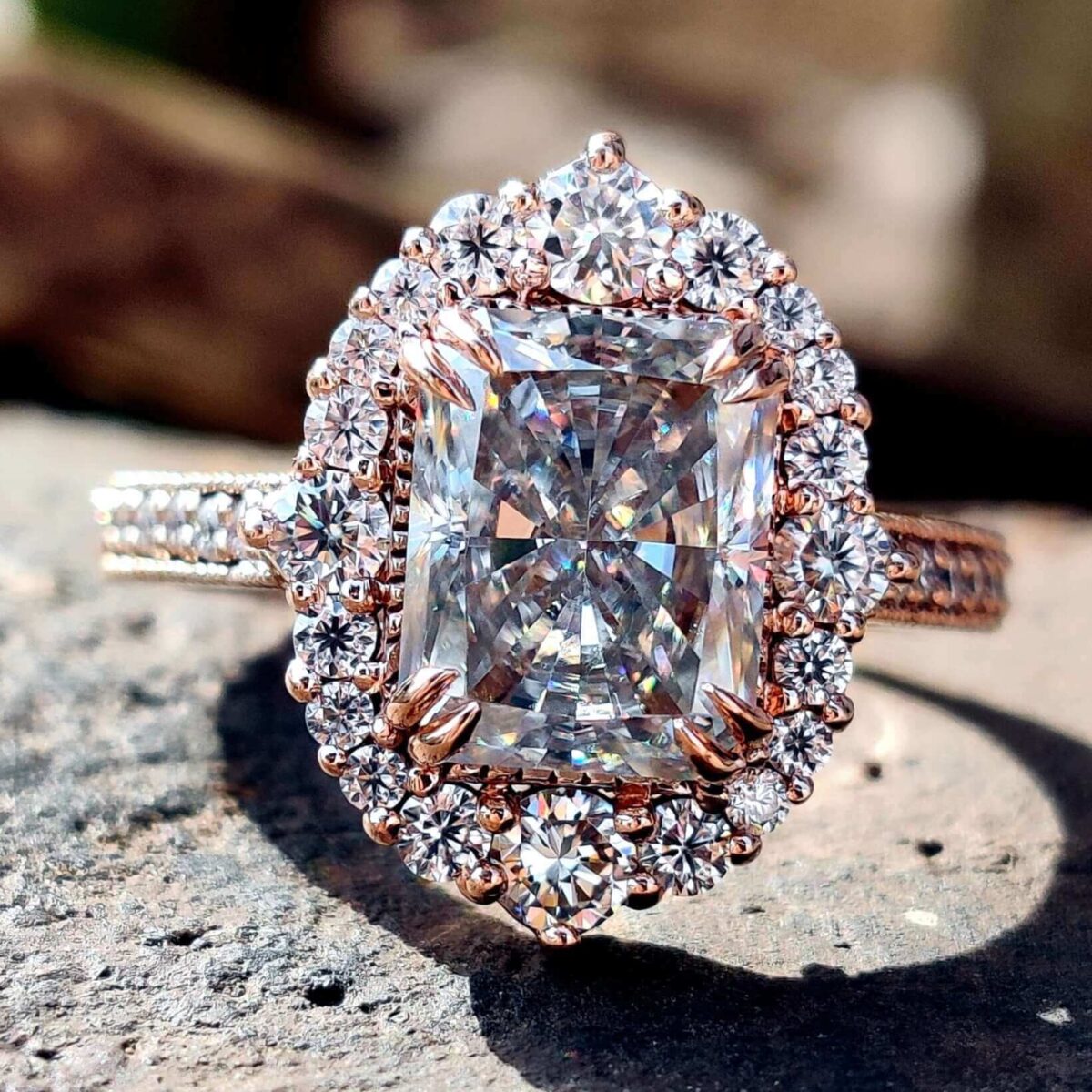 Vintage Grace 3.74 TCW Radiant Halo Ring – View 1