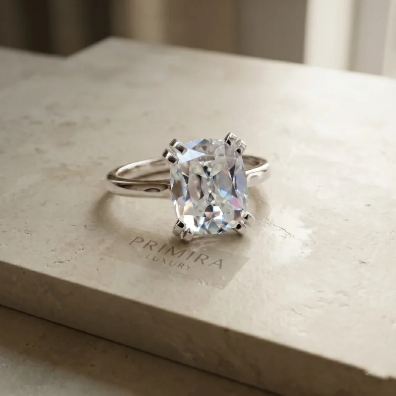Vintage Reverie 2 Carat Cushion White Solitaire Ring