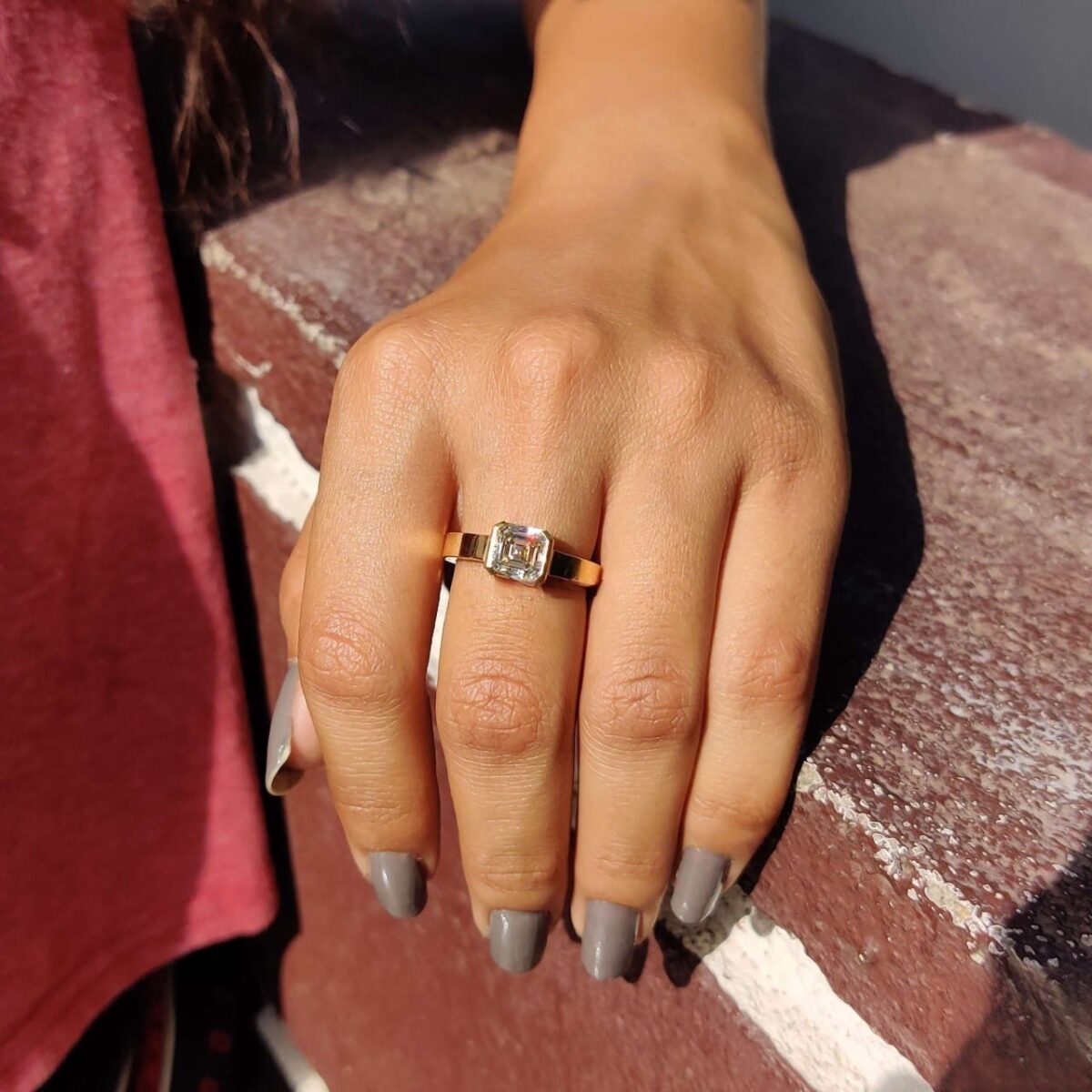 Ascend 2.15 CT Asscher-Cut Half-Bezel Ring – View 3