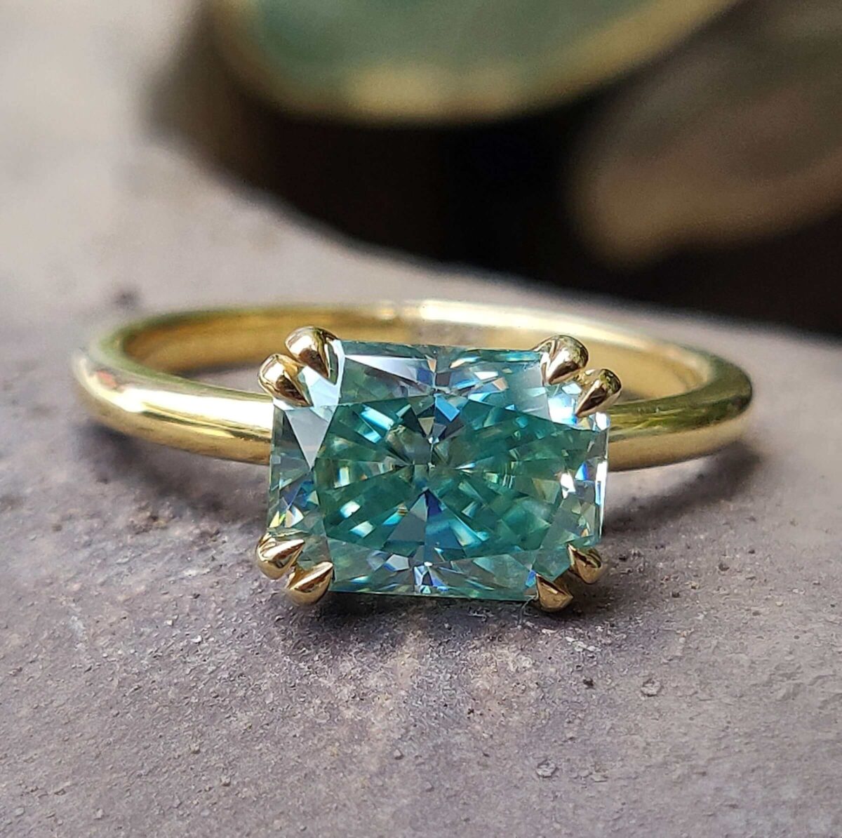 Azure Horizon 1.62 CT East-West Radiant Solitaire Ring – View 4