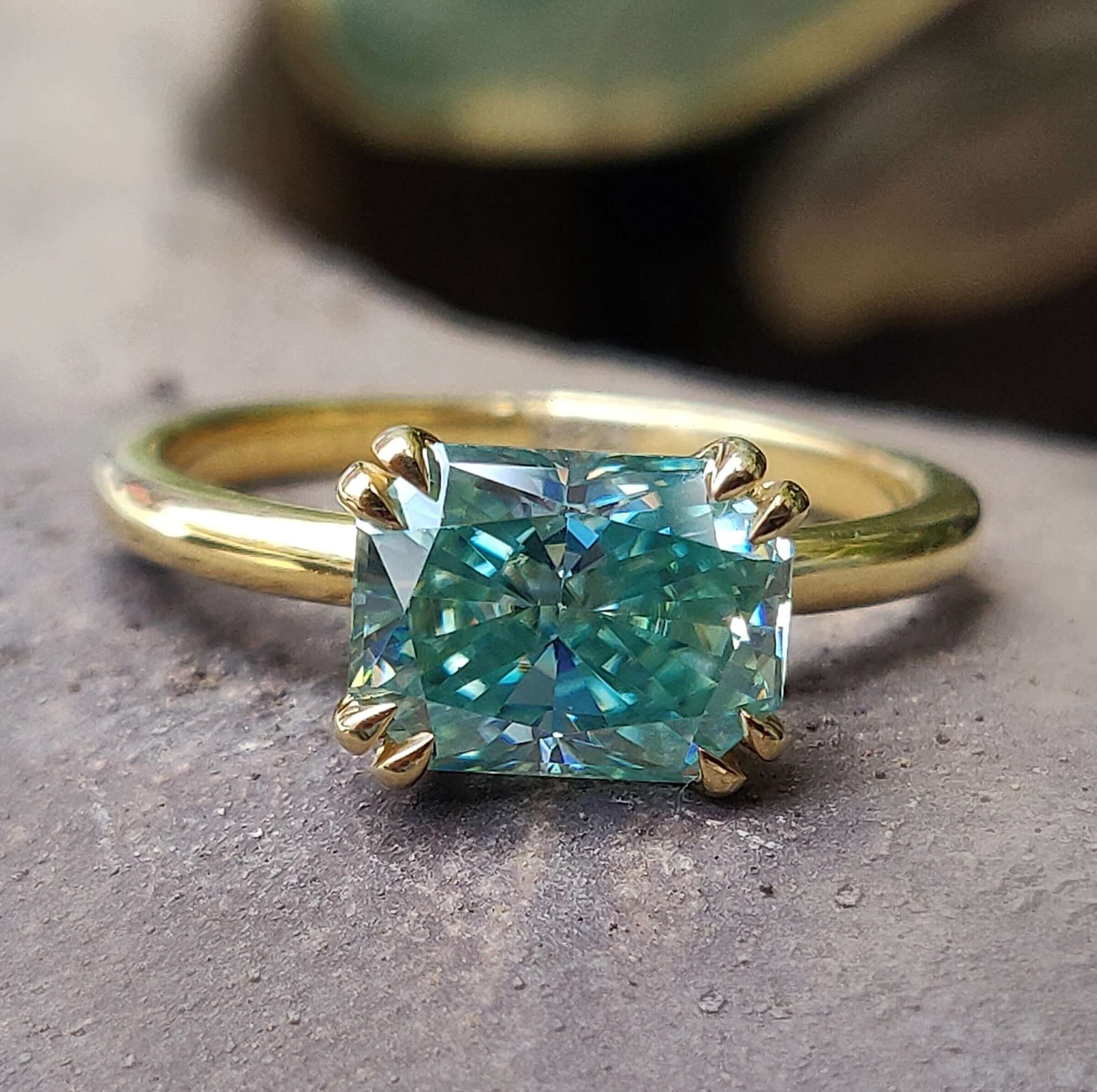 Azure Horizon 1.62 CT East-West Radiant Solitaire Ring – View 4
