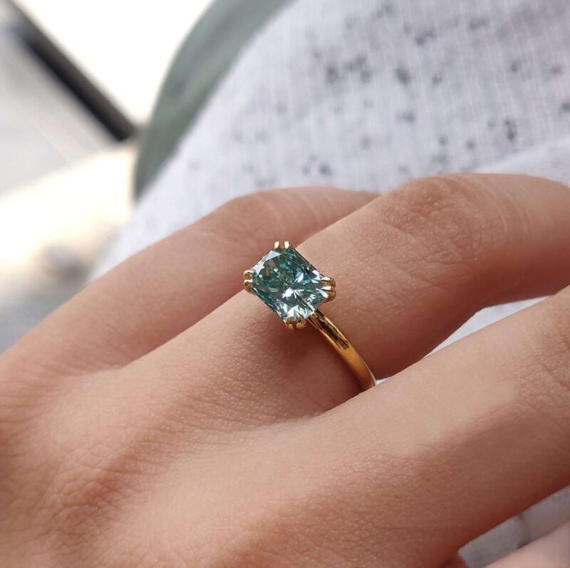 Azure Horizon 1.62 CT East-West Radiant Solitaire Ring – View 1