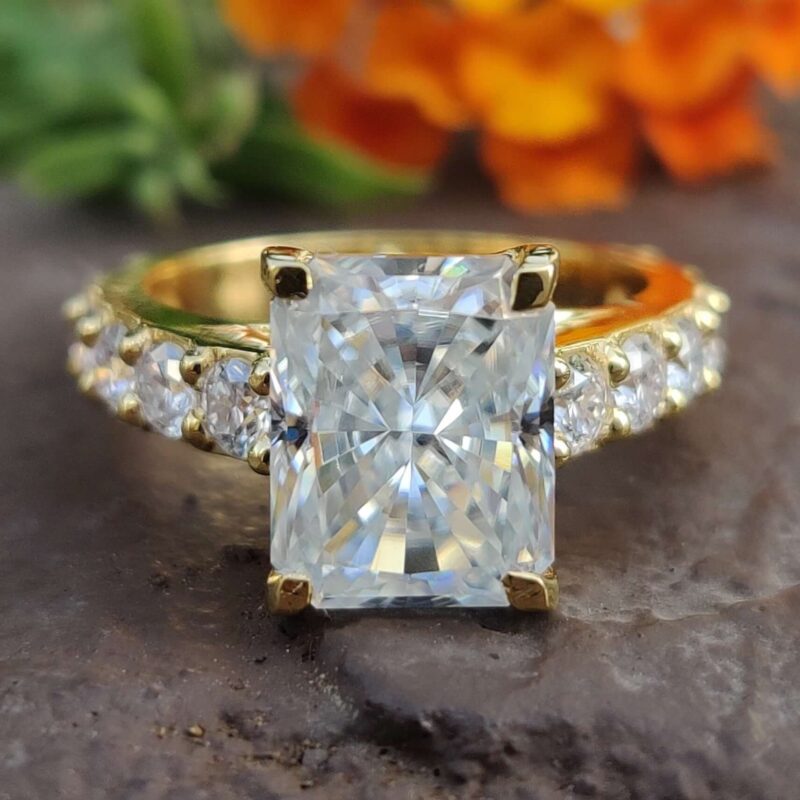 Brilliant Eternity 4.57 TCW Radiant-Cut Classic Ring – View 1