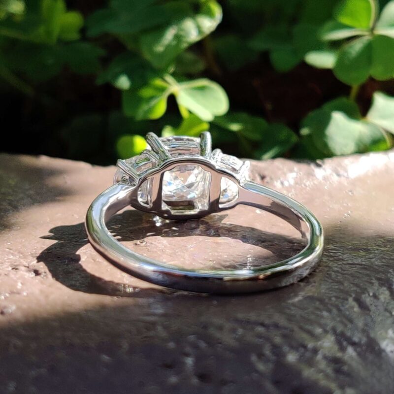 Celestial Harmony 2.41 TW Cushion and Halfmoon Moissanite Ring – View 2
