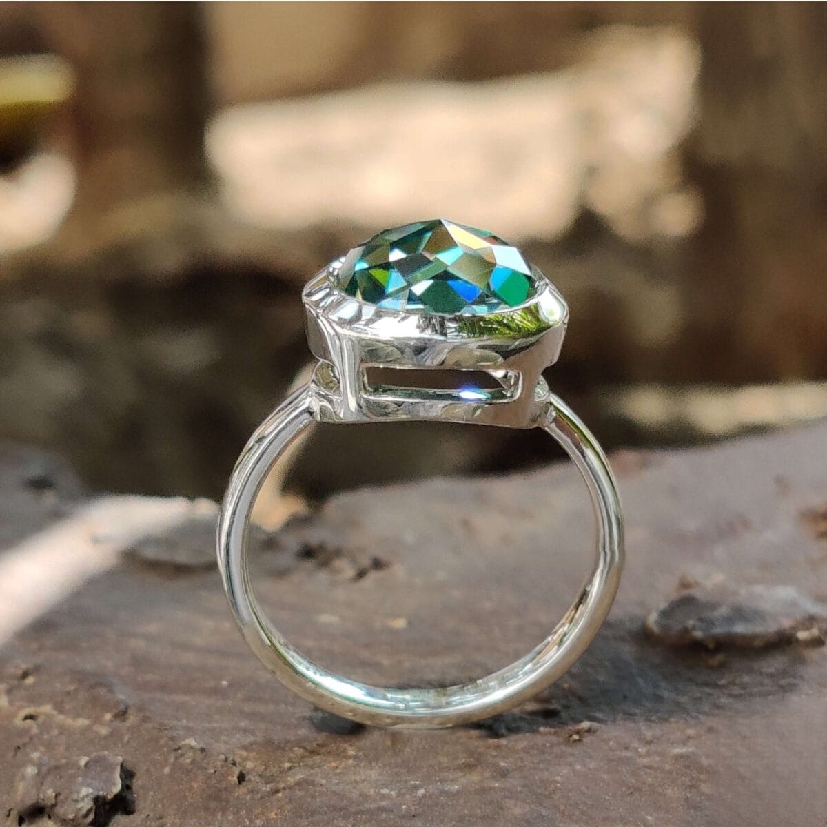 Eternal Glow 3.43 CT Bezel-Set Rose-Cut Solitaire Ring – View 2