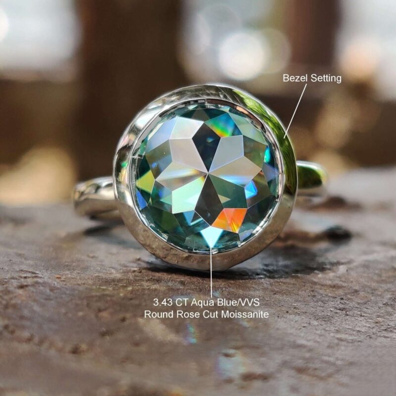 Eternal Glow 3.43 CT Bezel-Set Rose-Cut Solitaire Ring – View 5